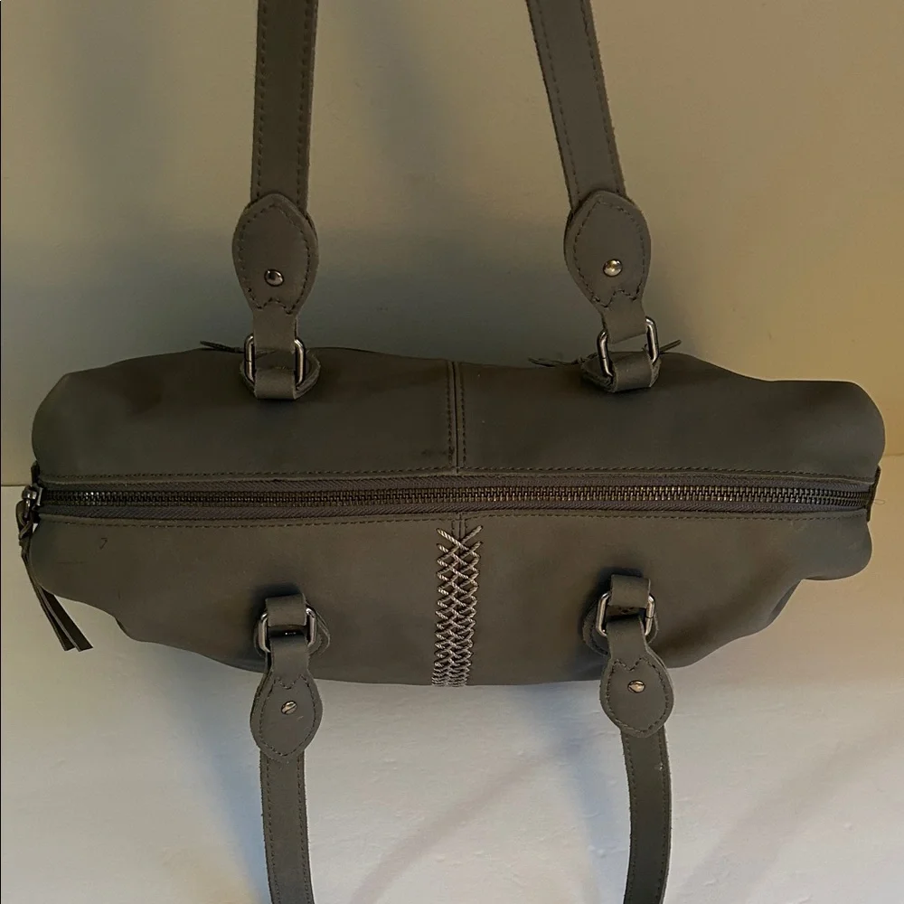 The Sak Laurel Canyon Grey Leather Satchel Tote